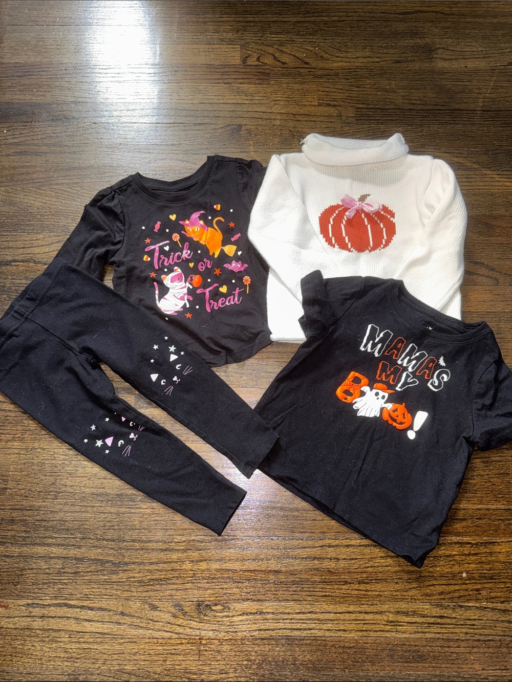 Halloween 18M Girls Lot 🎃 Two Shirts, One Sweater, One Pair of Leggings